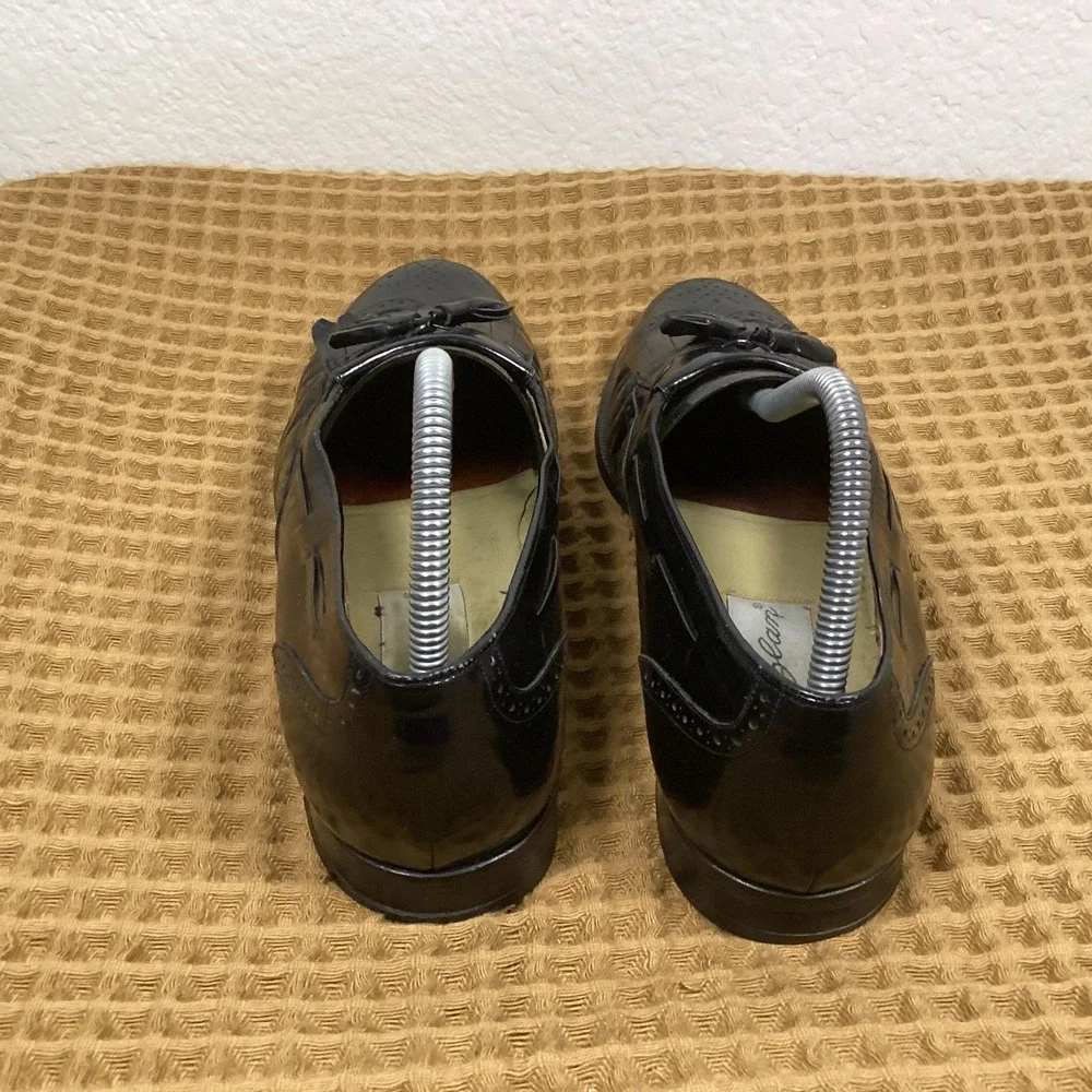 MEZLAN Men's 9M Santander Dress Shoes Black Leather Kiltie Tassel Loafers